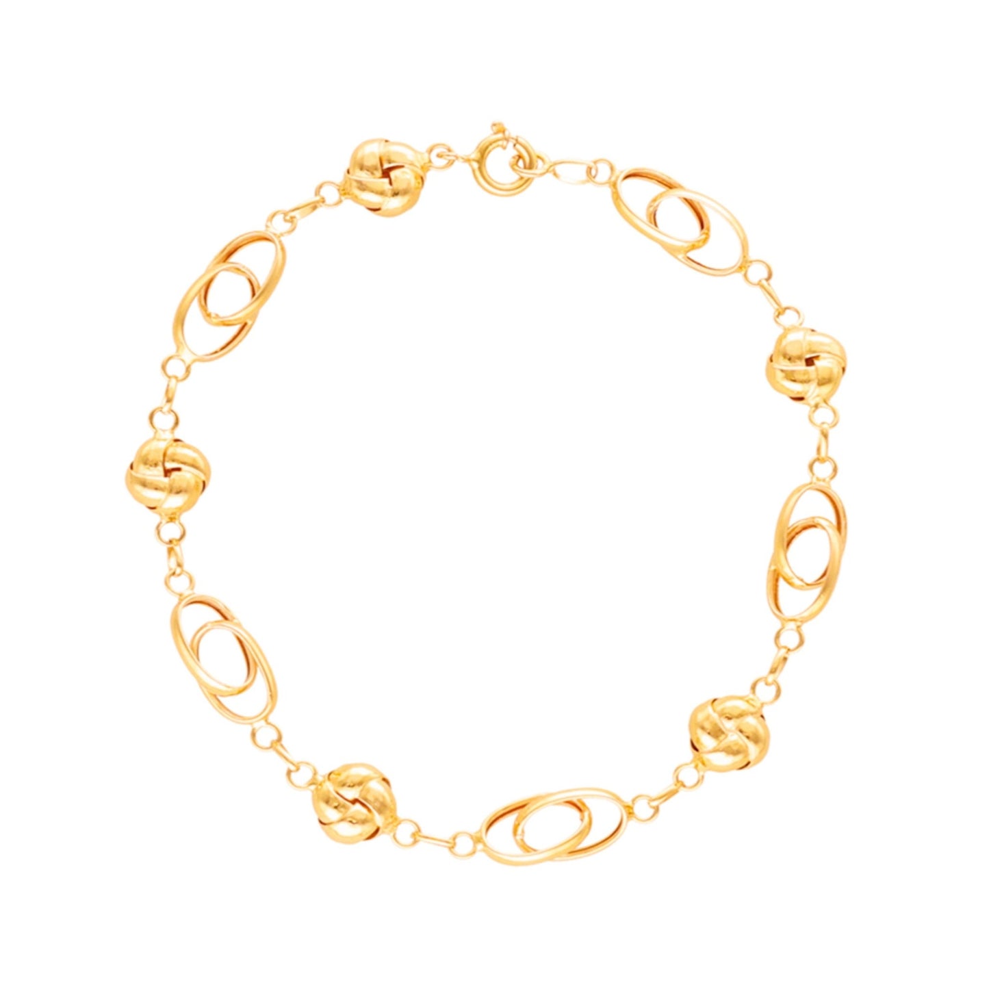 Pulseira com Elos e Nós em Ouro 19kl (21cm) - Loja do Ouro