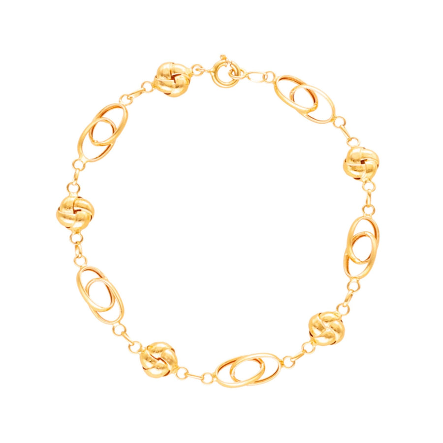 Pulsera con eslabones y nudos en oro de 19 kl (21cm) - Gold Store Premium
