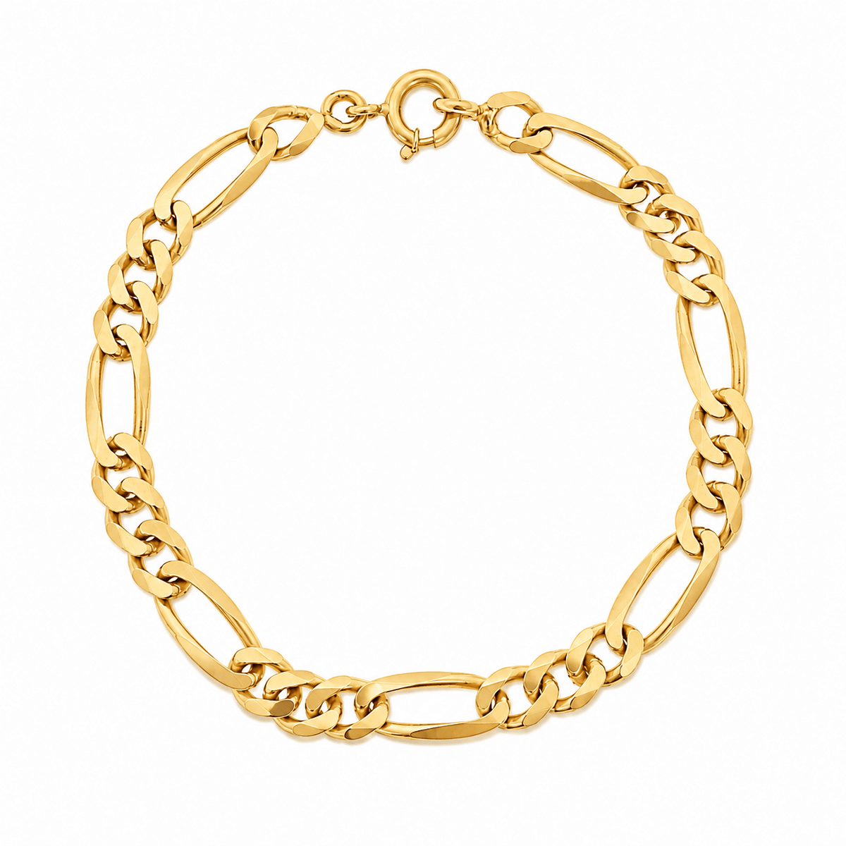 Pulseira com Malha 3x1 em Ouro (21.6cm) - Loja do Ouro