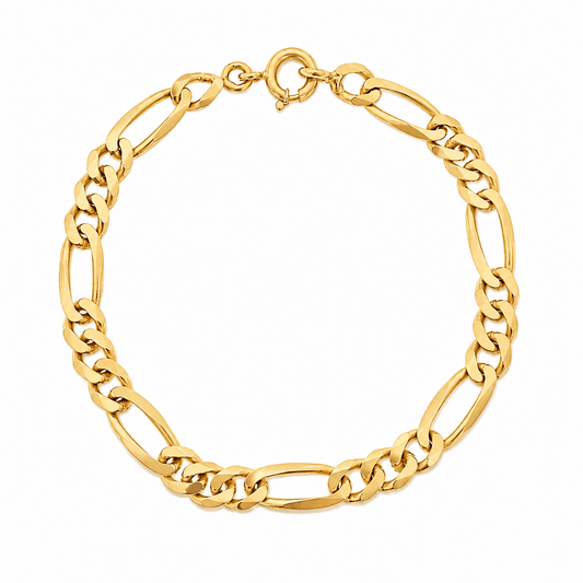 Pulseira com Malha 3x1 em Ouro (21.6cm) - Loja do Ouro
