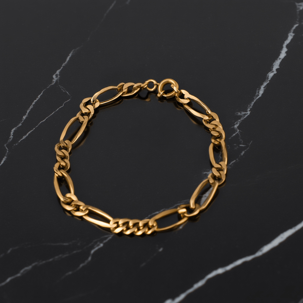 Pulseira com Malha 3x1 em Ouro (22cm) - Loja do Ouro