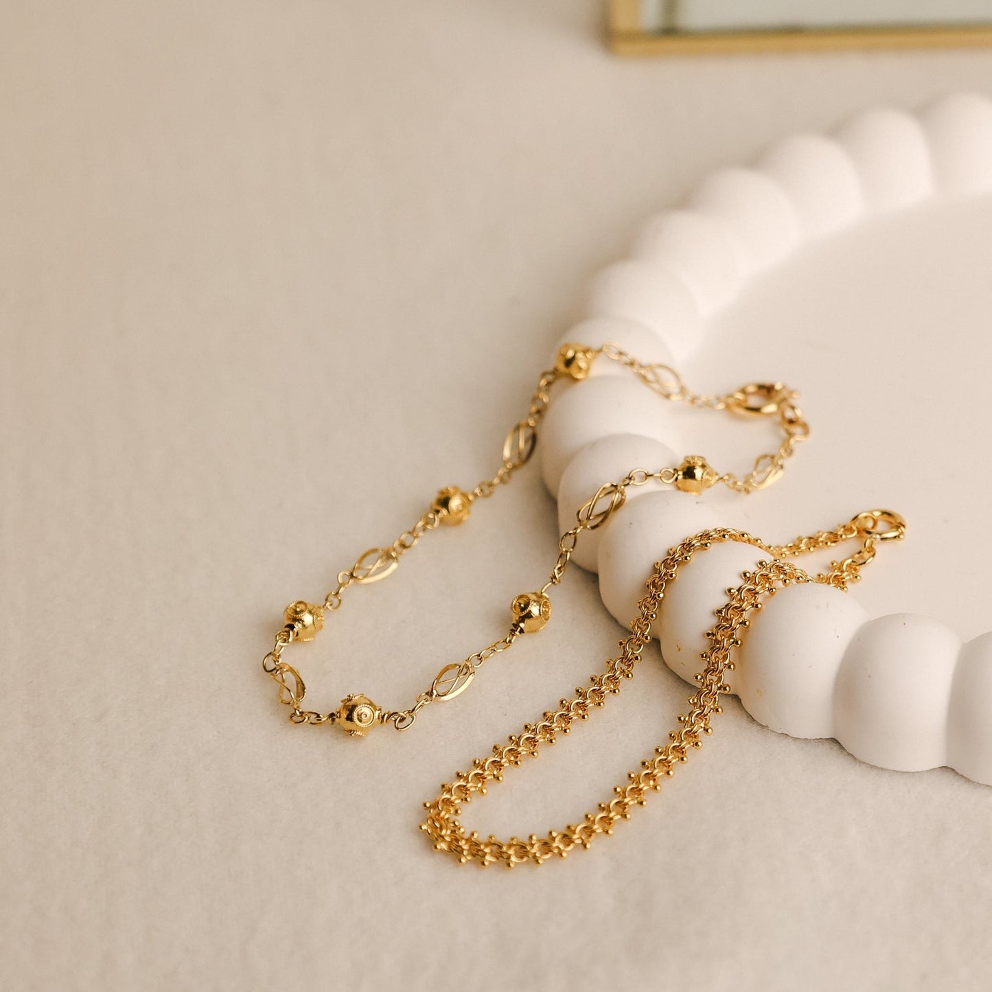 Pulseira com Rocas e Bolas de Viana em Ouro 19kl (18.5cm) - Loja do Ouro