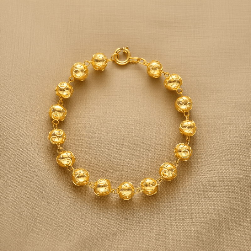 Pulseira Contas de Viana em Ouro 19kl (18cm) - Loja do Ouro