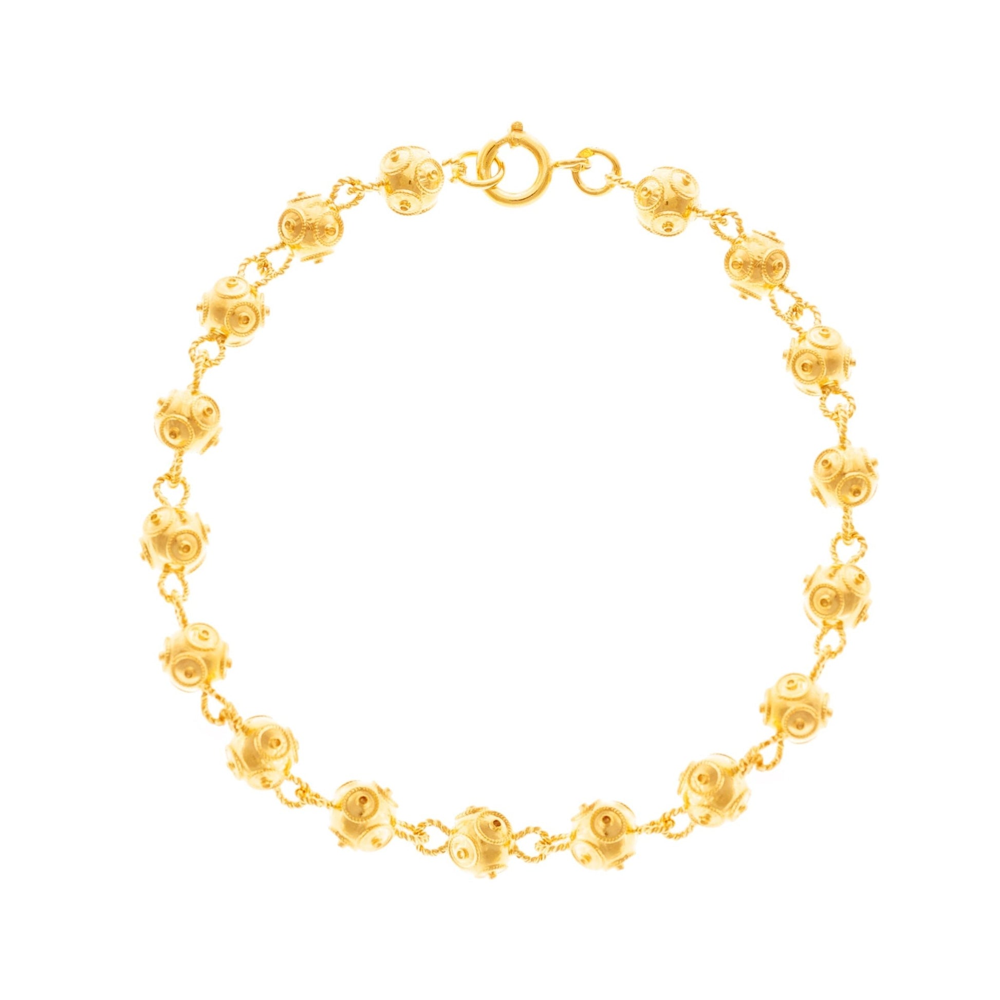 Pulseira Contas de Viana em Ouro 19kl (18cm) - Loja do Ouro