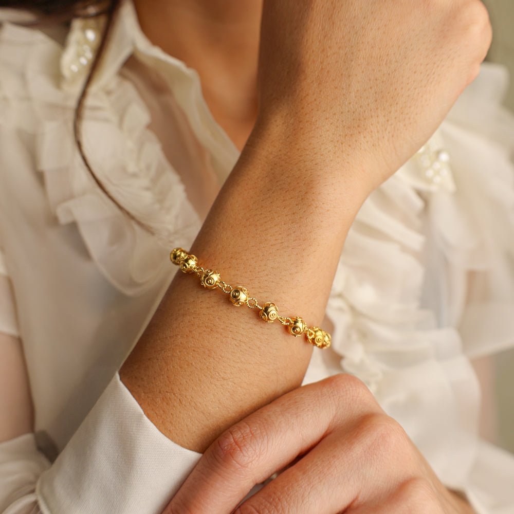 Pulseira Contas de Viana em Ouro 19kl (18cm) - Loja do Ouro
