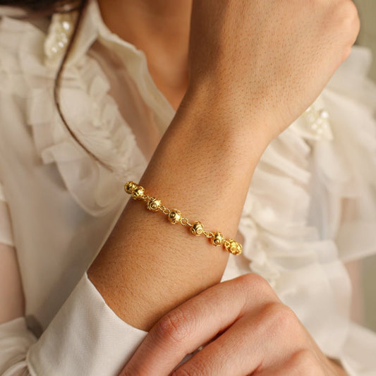 Pulseira Contas de Viana em Ouro 19kl (18cm) - Loja do Ouro