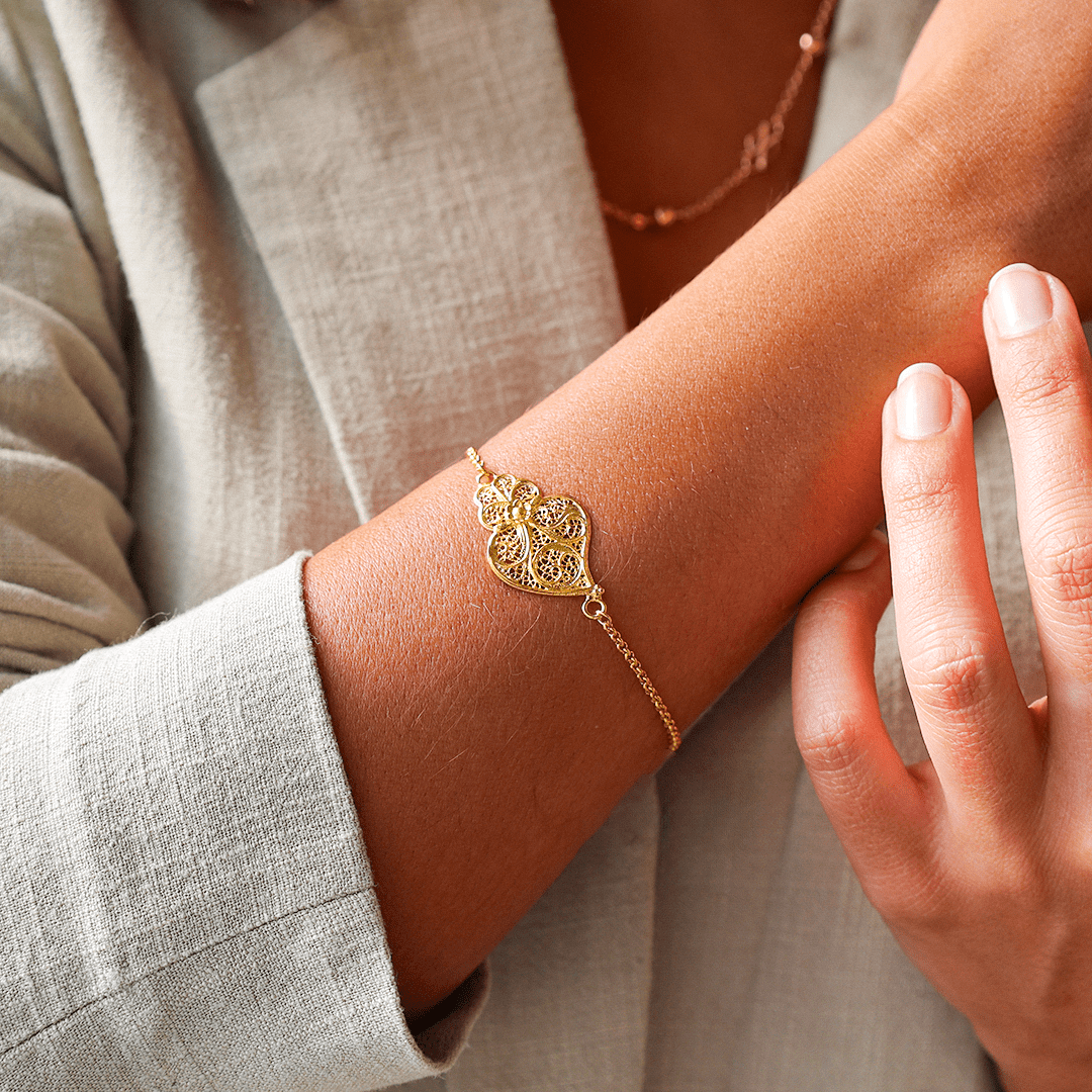 Pulsera Heart of Viana en plata chapada en oro - Gold Store Premium