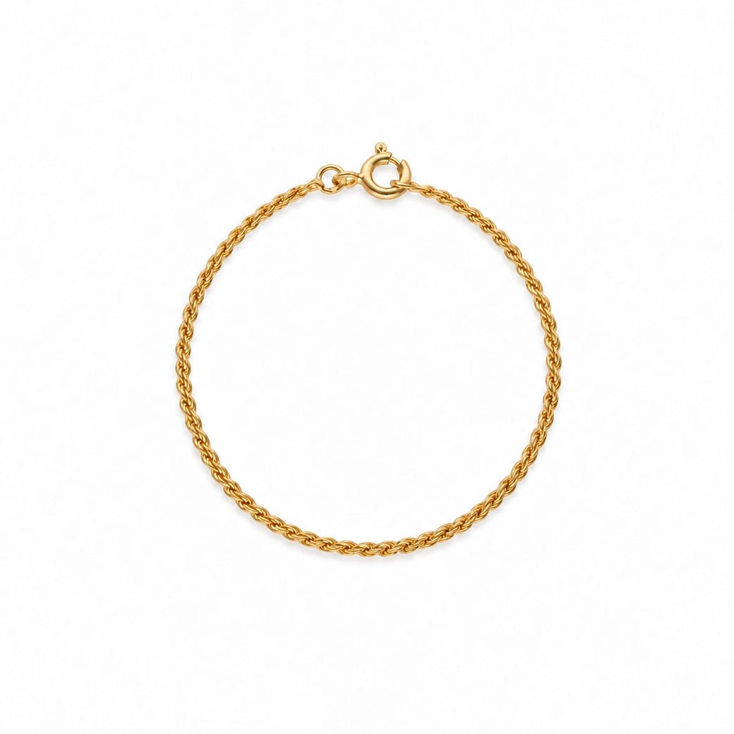 Pulseira Criança com Malha Corda em Ouro 19kl (14cm) - Loja do Ouro