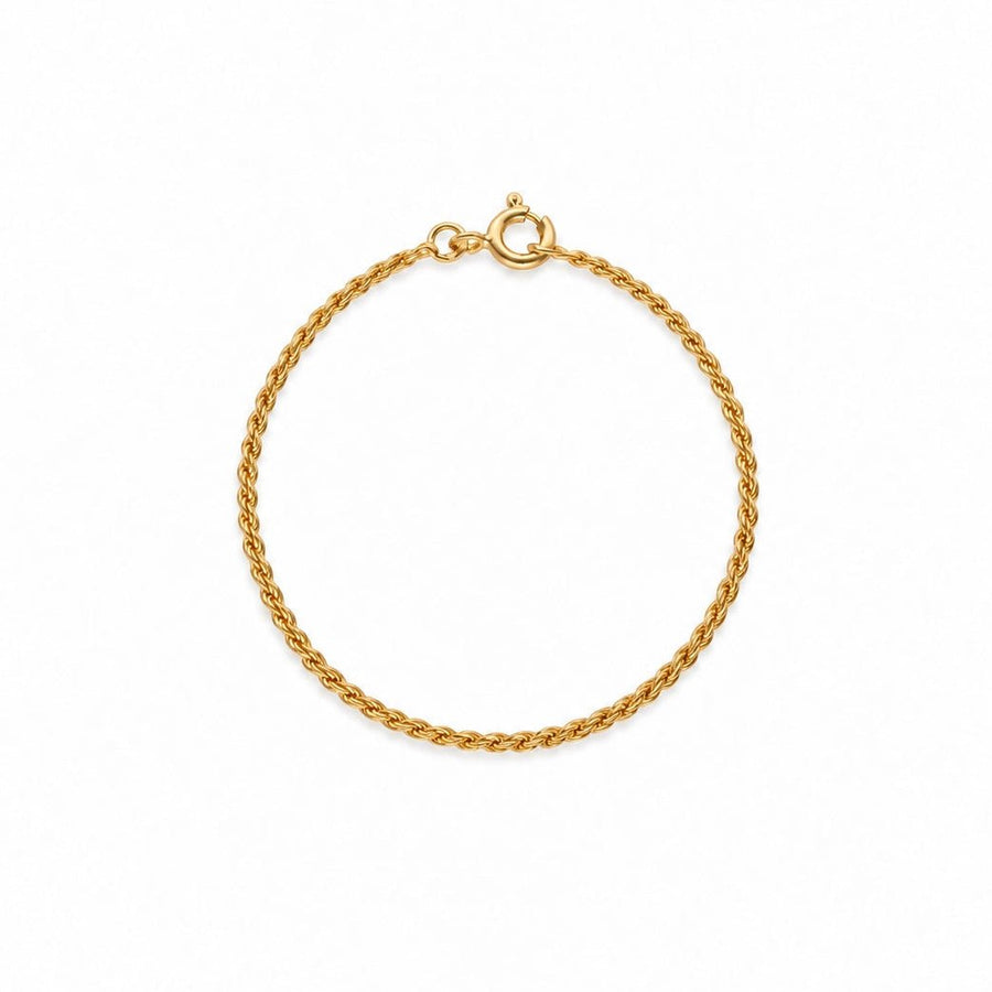 Pulseira Criança com Malha Corda em Ouro 19kl (14cm) - Loja do Ouro