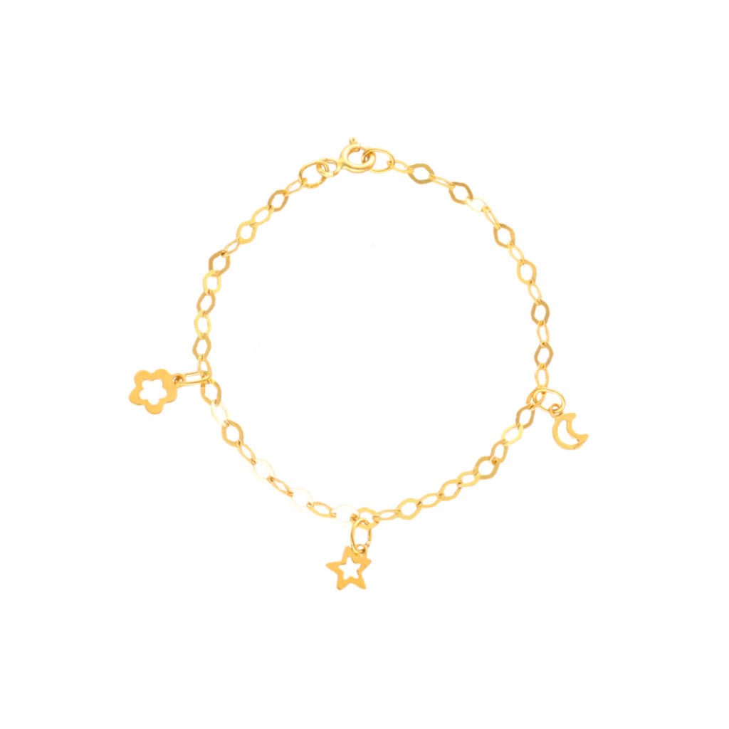 Pulseira Criança com Pendentes em Ouro 19kl (14cm) - Loja do Ouro