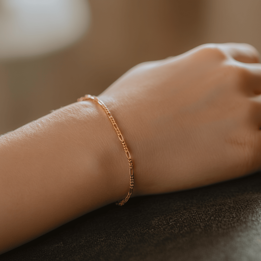 Pulsera infantil de malla 3x1 en oro 19 kl (12cm) - Gold Store Premium