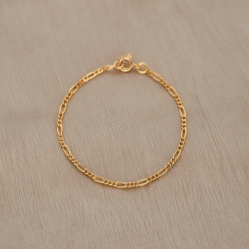 Pulseira Criança Malha 3x1 em Ouro 19kl (14cm) - Loja do Ouro