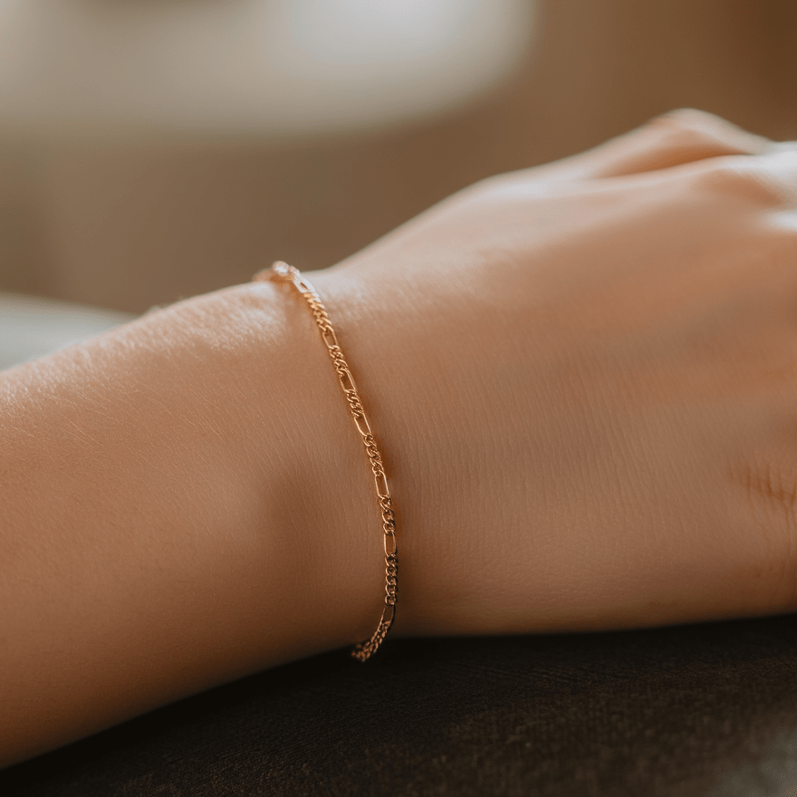 Pulsera infantil de malla 3x1 en oro 19kl (14cm) - Gold Store Premium