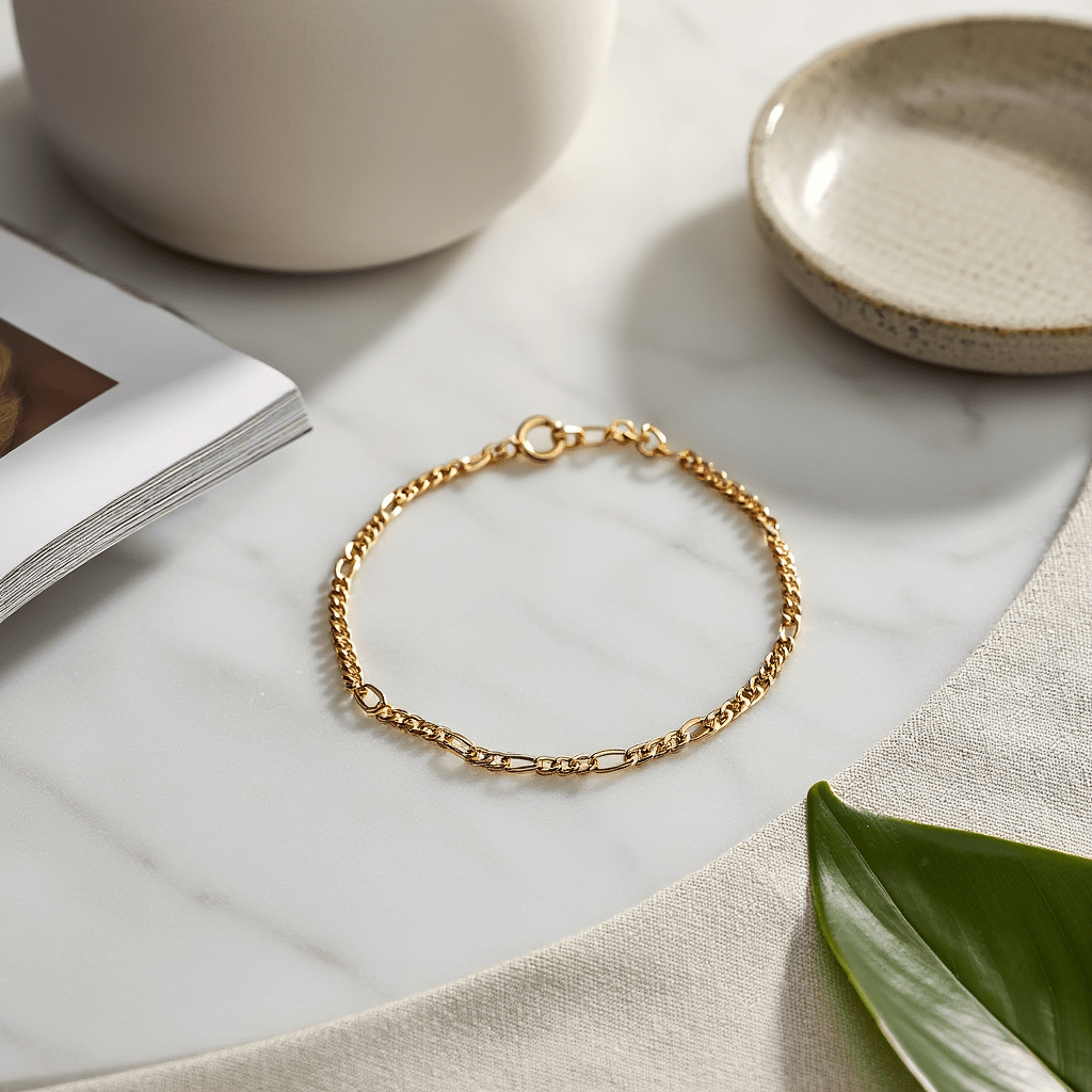Pulsera infantil de malla 3x1 en oro 19kl (15cm) - Gold Store Premium