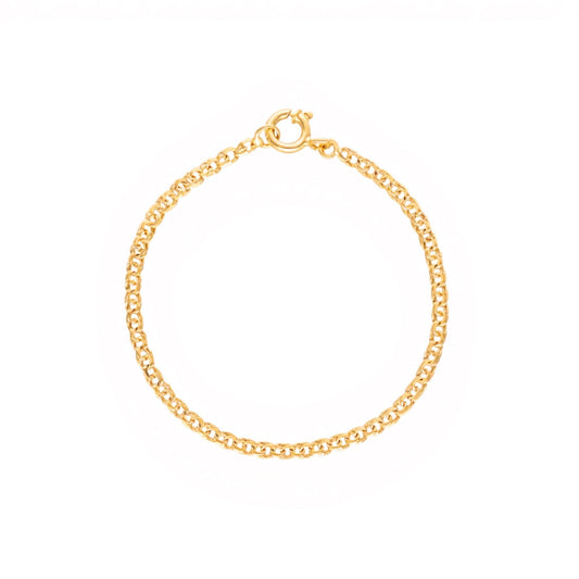 Pulseira Criança Malha Friso em Ouro 19kl (13cm) - Loja do Ouro