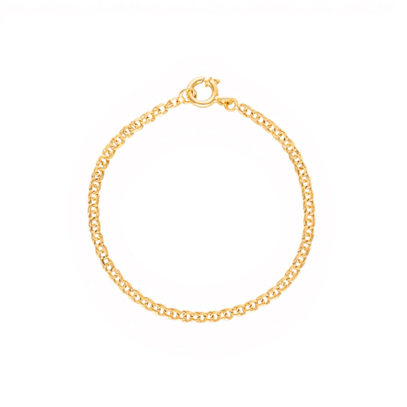 Pulseira Criança Malha Friso em Ouro 19kl (13cm) - Loja do Ouro