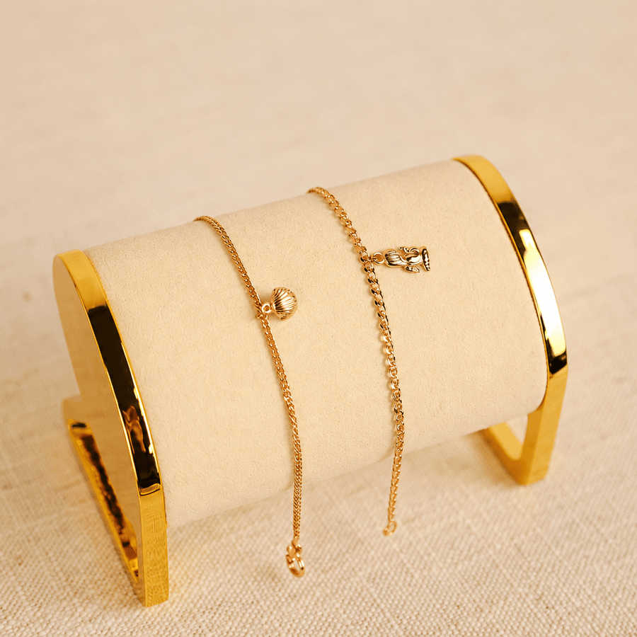 Pulseira de Criança em Ouro 19kl com Concha (12.3cm) - Loja do Ouro