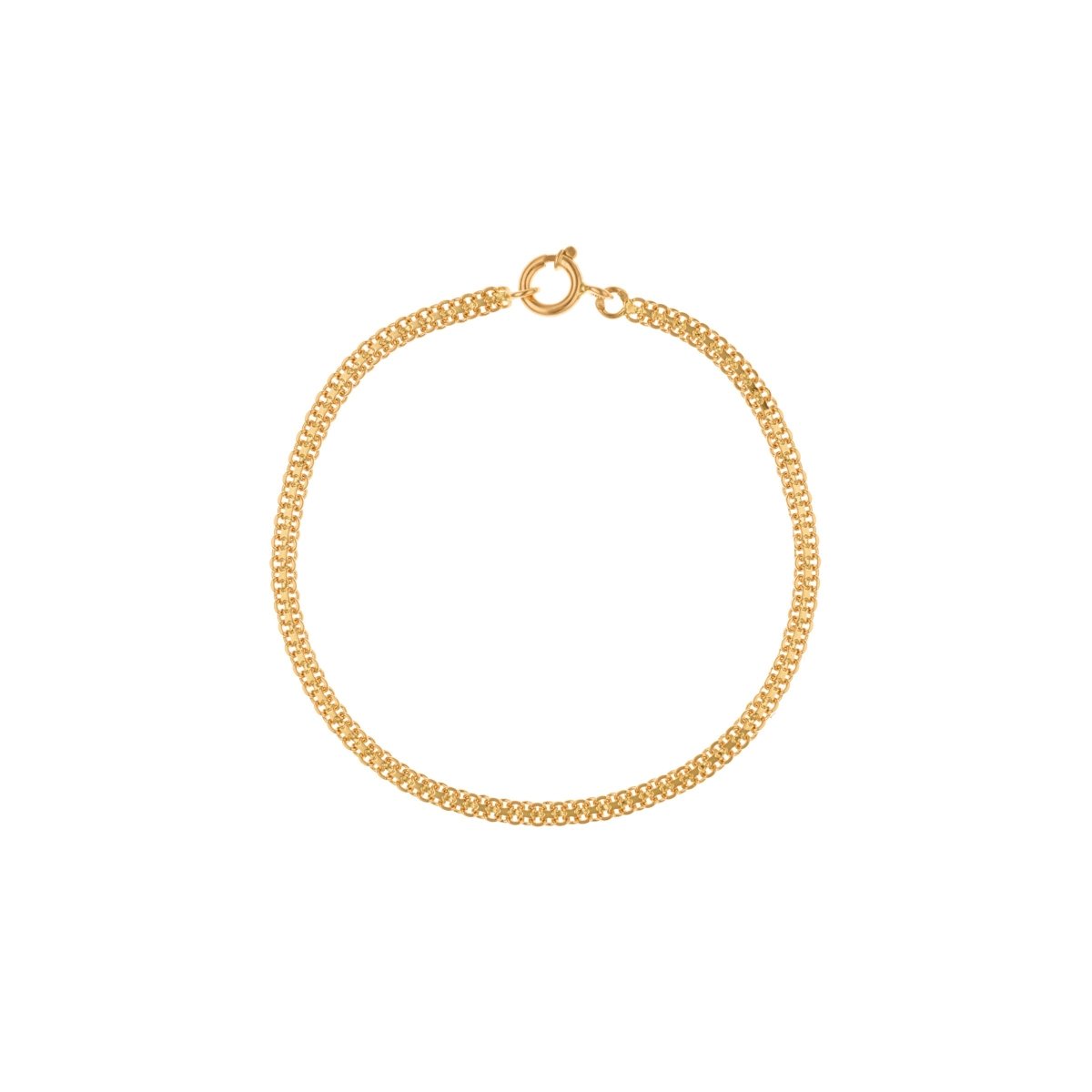 Pulseira de Criança em Ouro 19kl com Malha Batida (14cm) - Loja do Ouro