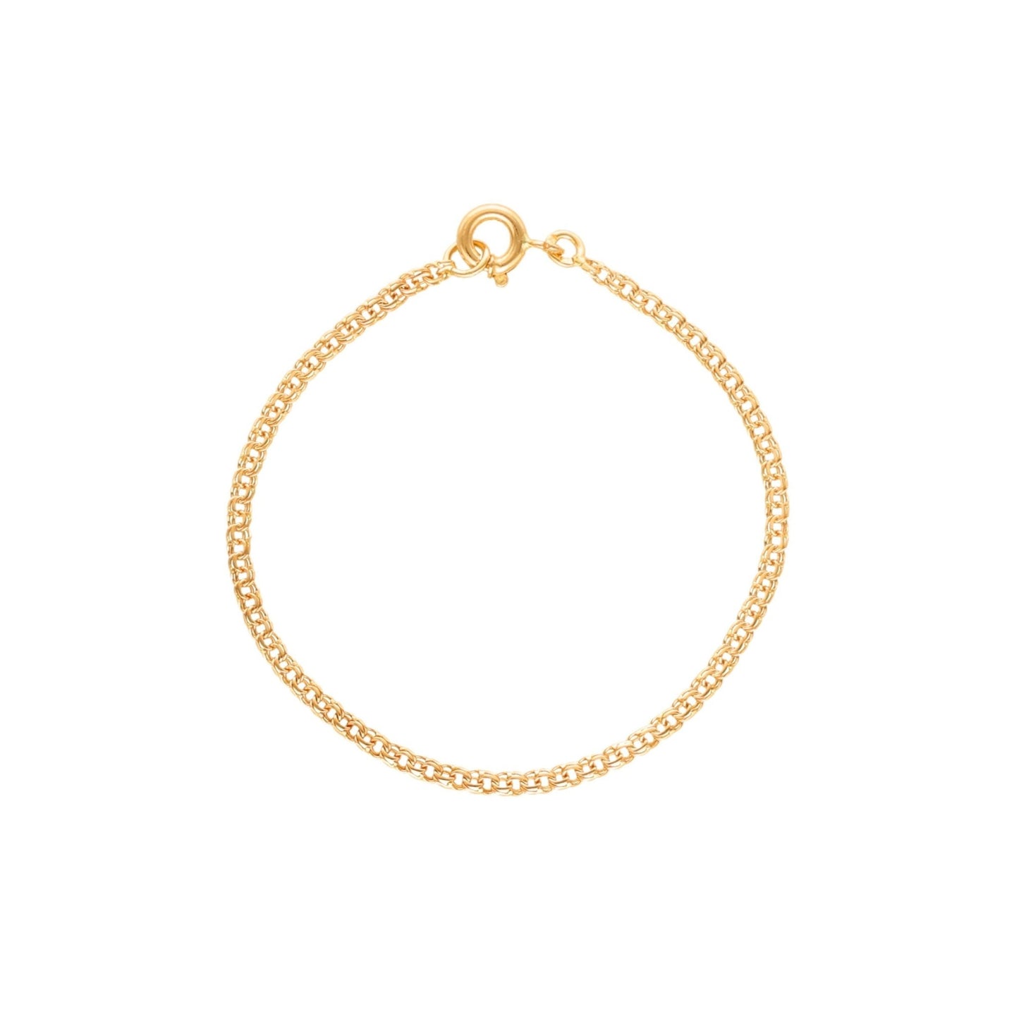 Pulseira de Criança em Ouro 19kl com Malha Friso (13cm) - Loja do Ouro