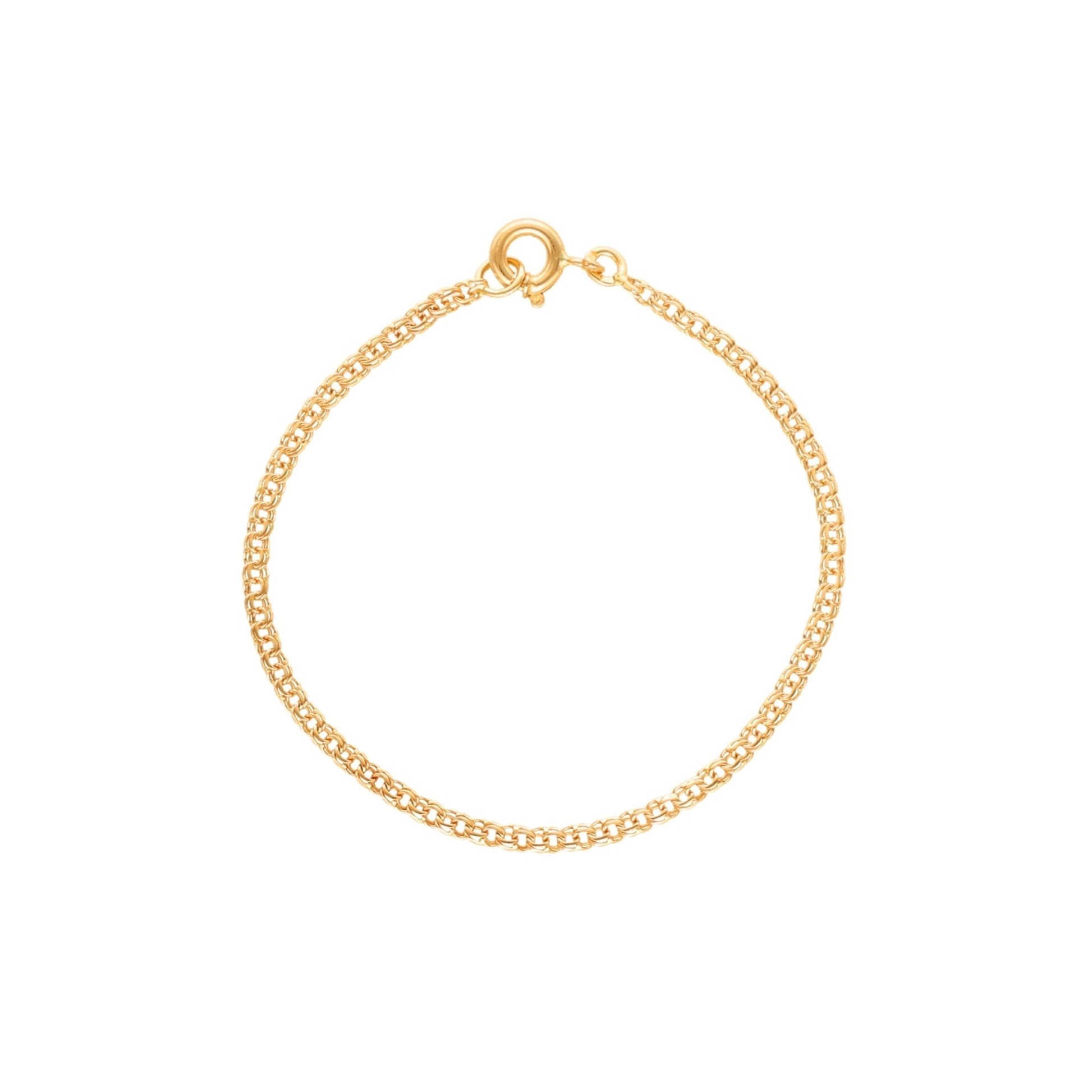 Pulseira de Criança em Ouro 19kl com Malha Friso (13cm) - Loja do Ouro