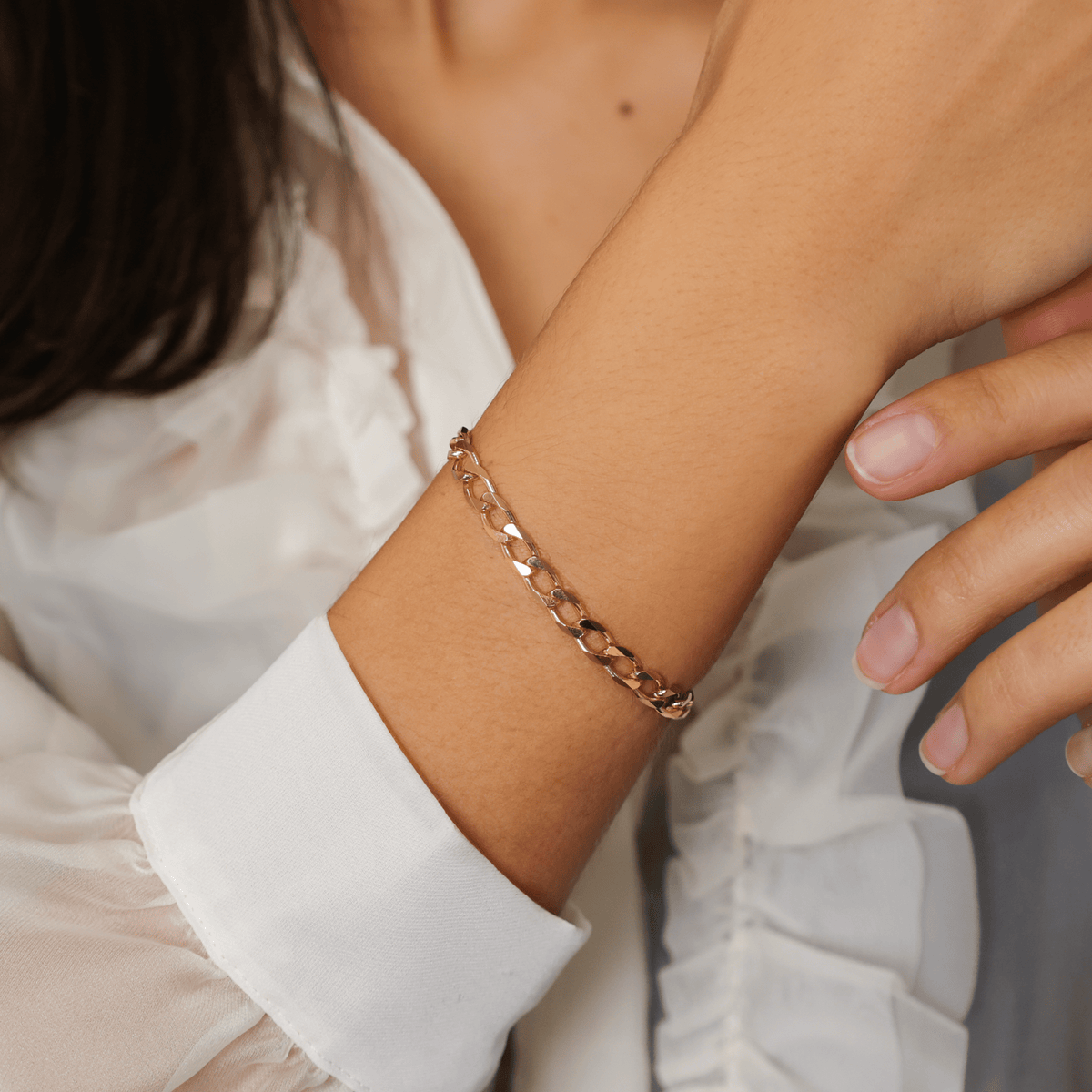 Pulsera de hombre en oro 19kl con malla Barbela (19