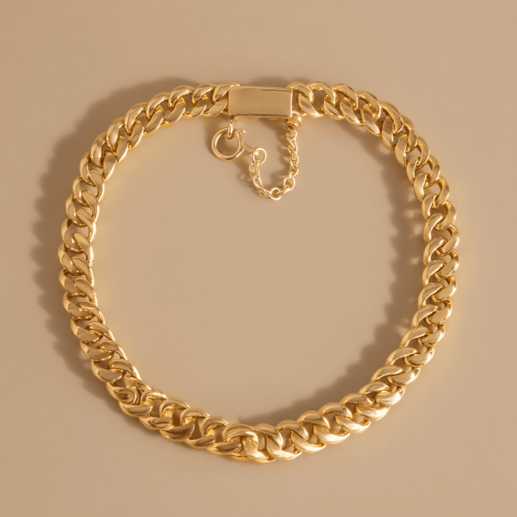 Pulsera de hombre en oro 19kl con malla Barbela (20cm) - Gold Store Premium