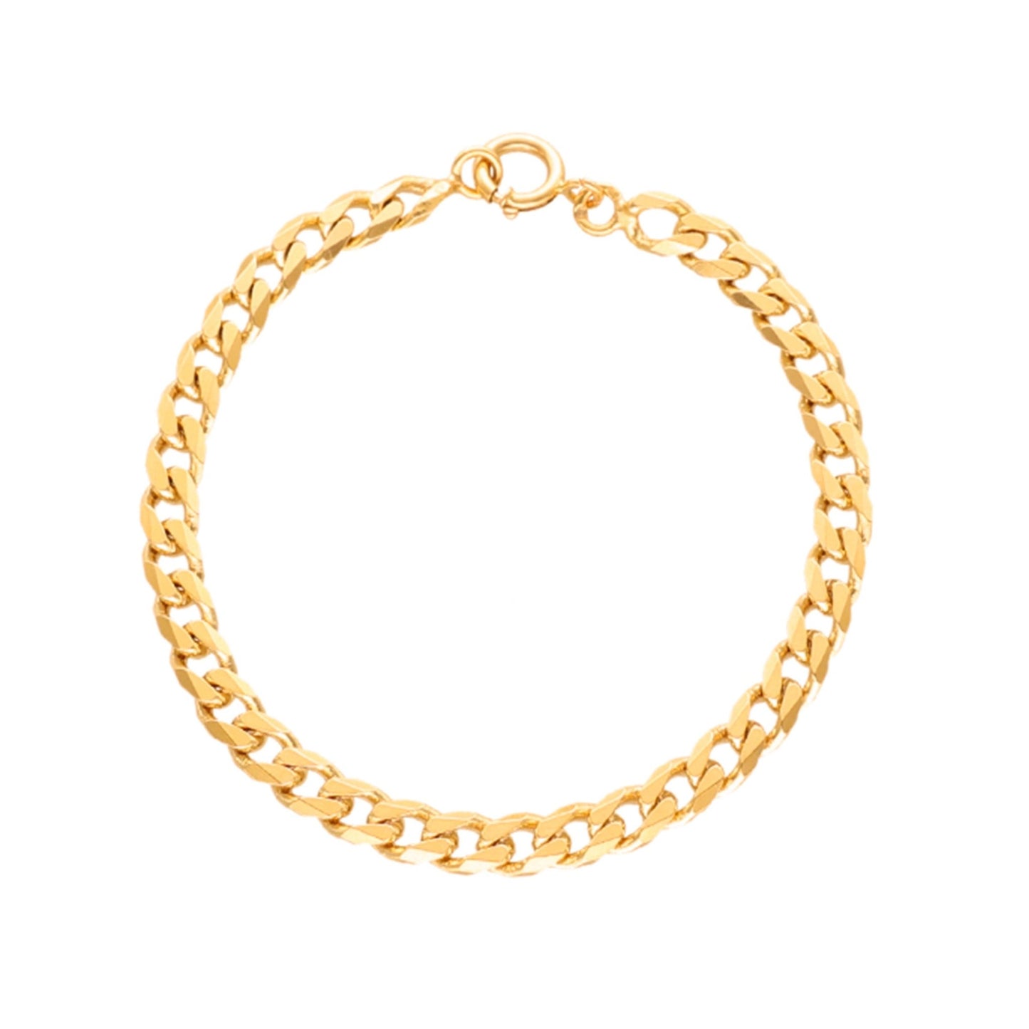 Pulseira de Homem em Ouro 19kl com Malha Barbela Batida (17.5cm) - Loja do Ouro