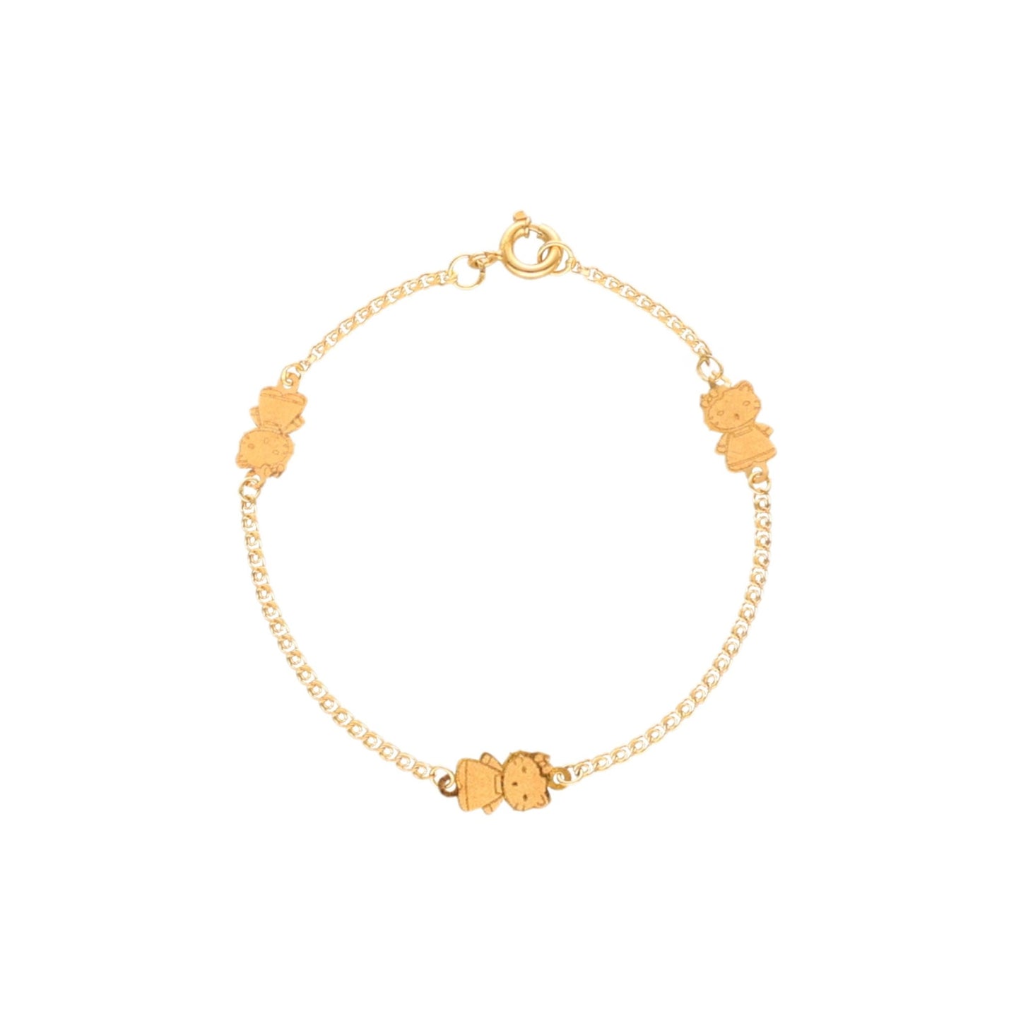 Pulseira Elos Love com Hello Kitty em Ouro 19kl (14.5cm) - Loja do Ouro