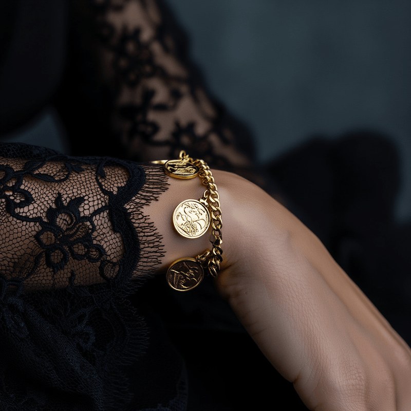 Pulseira em Ouro 19kl com 5 Libras em Ouro de 22kl (18cm) - Loja do Ouro