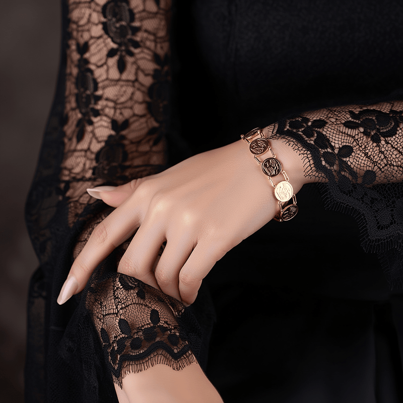 Pulseira em Ouro 19kl com 6 Libras em Ouro de 22kl (19cm) - Loja do Ouro