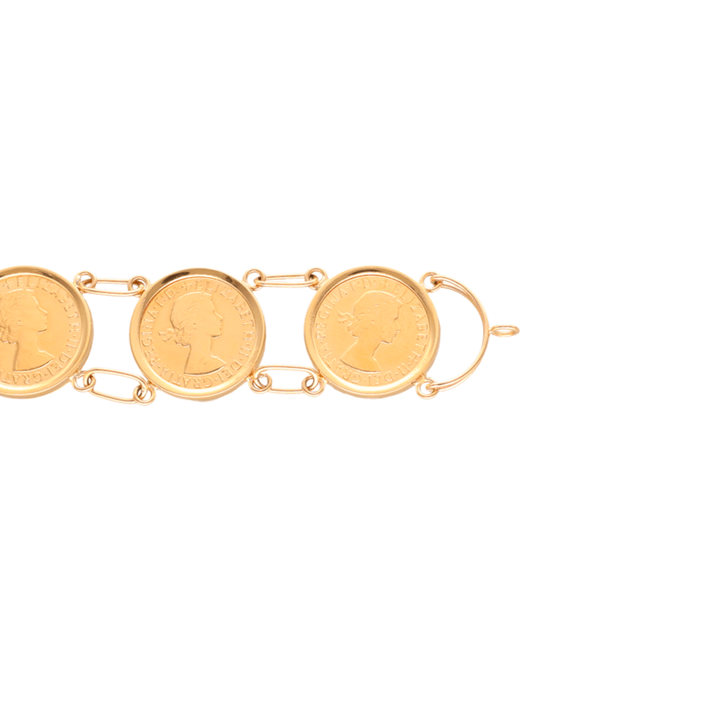Pulsera de oro de 19 kl con 6 libras en oro de 22 kl (19 cm) - Gold Store Premium