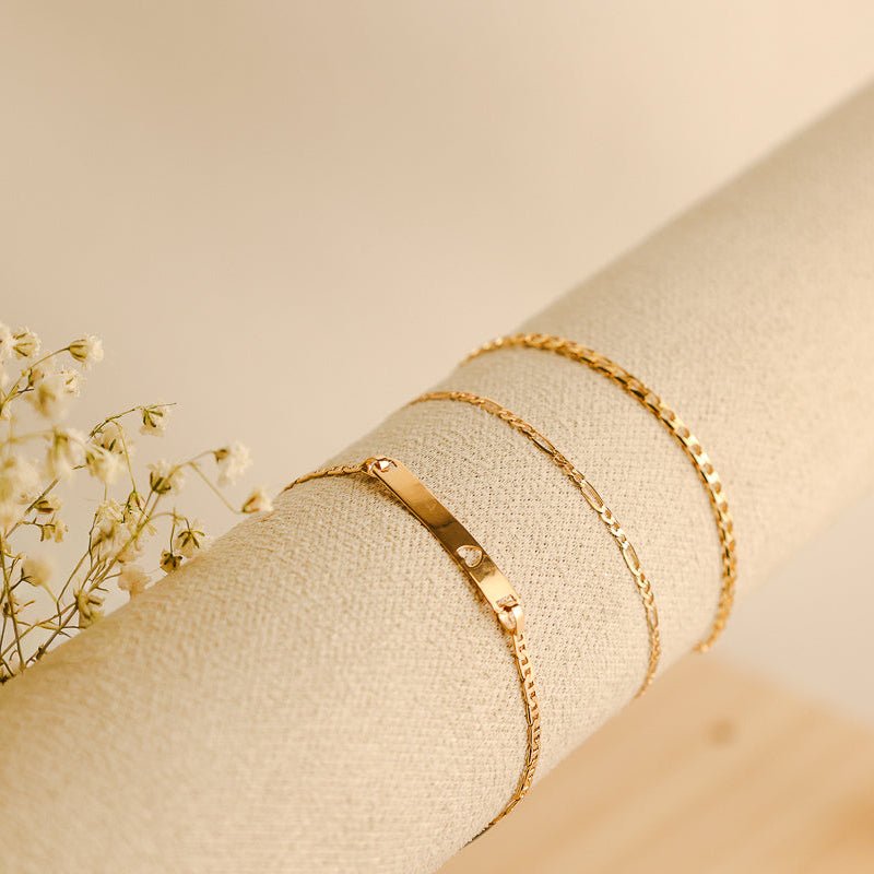 Pulseira em Ouro 19kl com Chapa para Gravação (13cm) - Loja do Ouro
