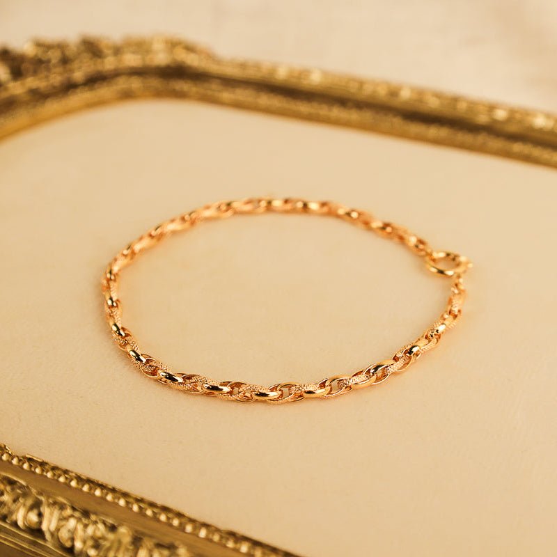 Pulseira em Ouro 19kl com Elos Trabalhados (19.5cm) - Loja do Ouro