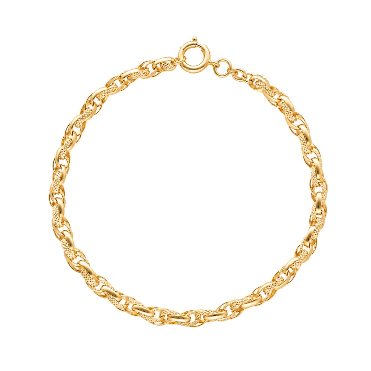 Pulseira em Ouro 19kl com Elos Trabalhados (19.5cm) - Loja do Ouro