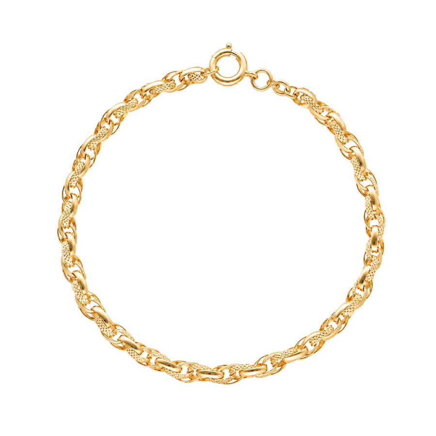 Pulseira em Ouro 19kl com Elos Trabalhados (19.5cm) - Loja do Ouro