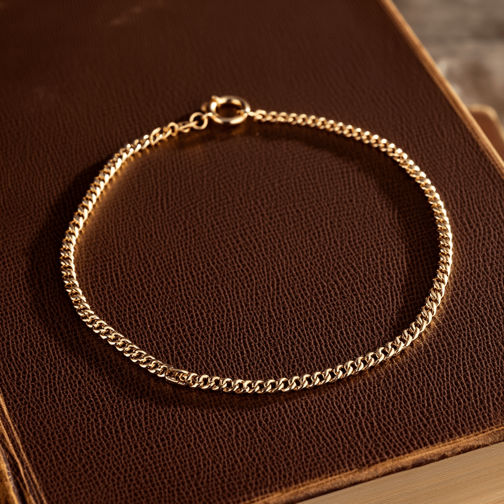 Pulsera de oro de 19 kl con malla Barbela (16cm) - Gold Store Premium