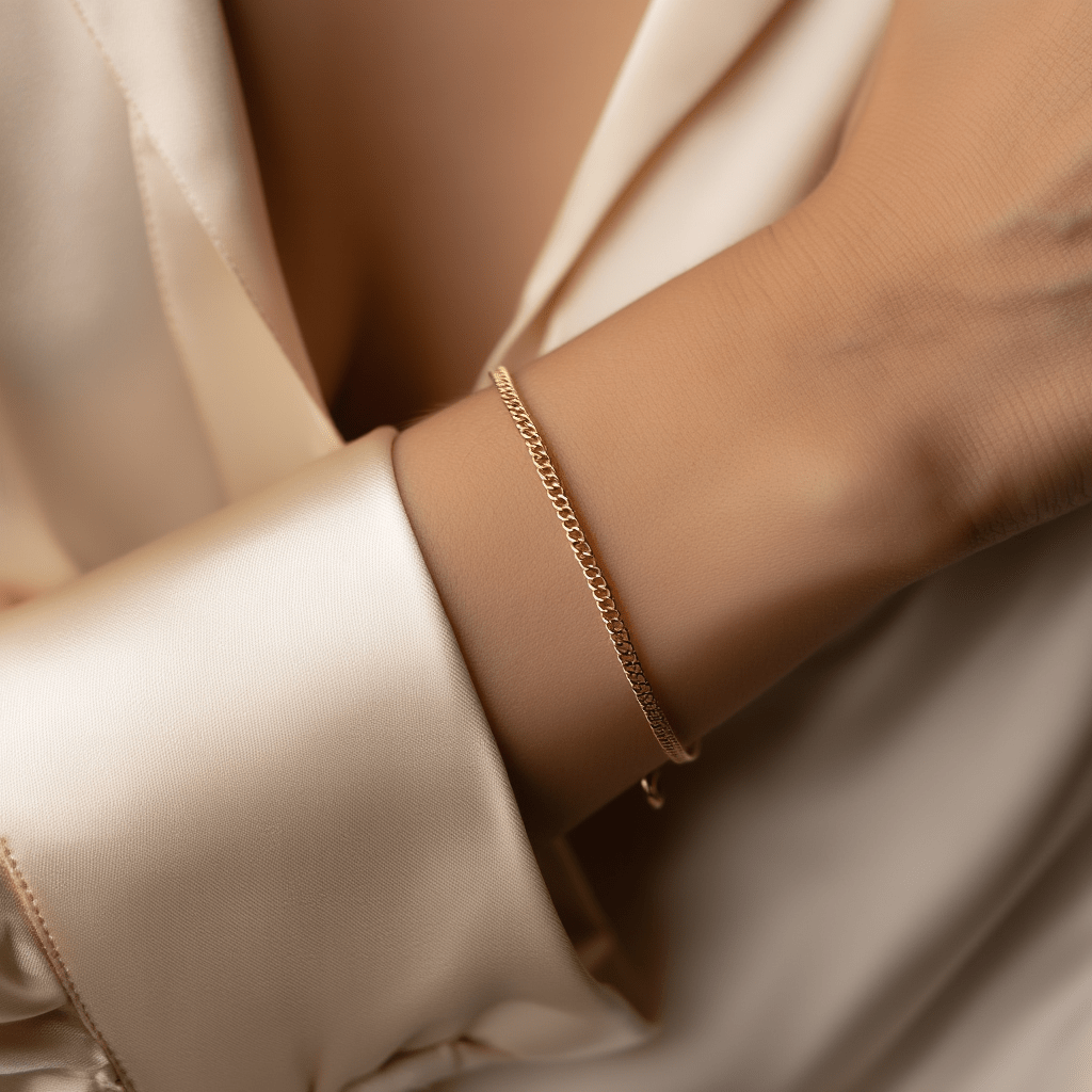 Pulsera de oro de 19 kl con malla Barbela (16cm) - Gold Store Premium
