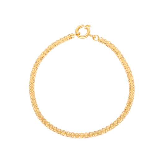 Pulseira em Ouro 19kl com Malha Batida (16cm) - Loja do Ouro