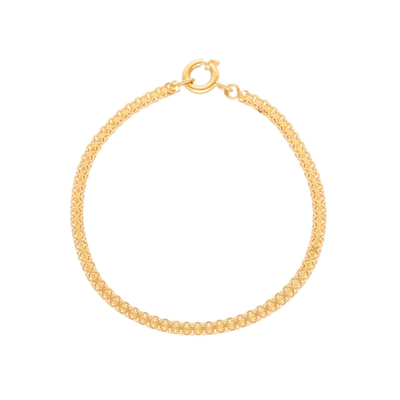 Pulseira em Ouro 19kl com Malha Batida (16cm) - Loja do Ouro