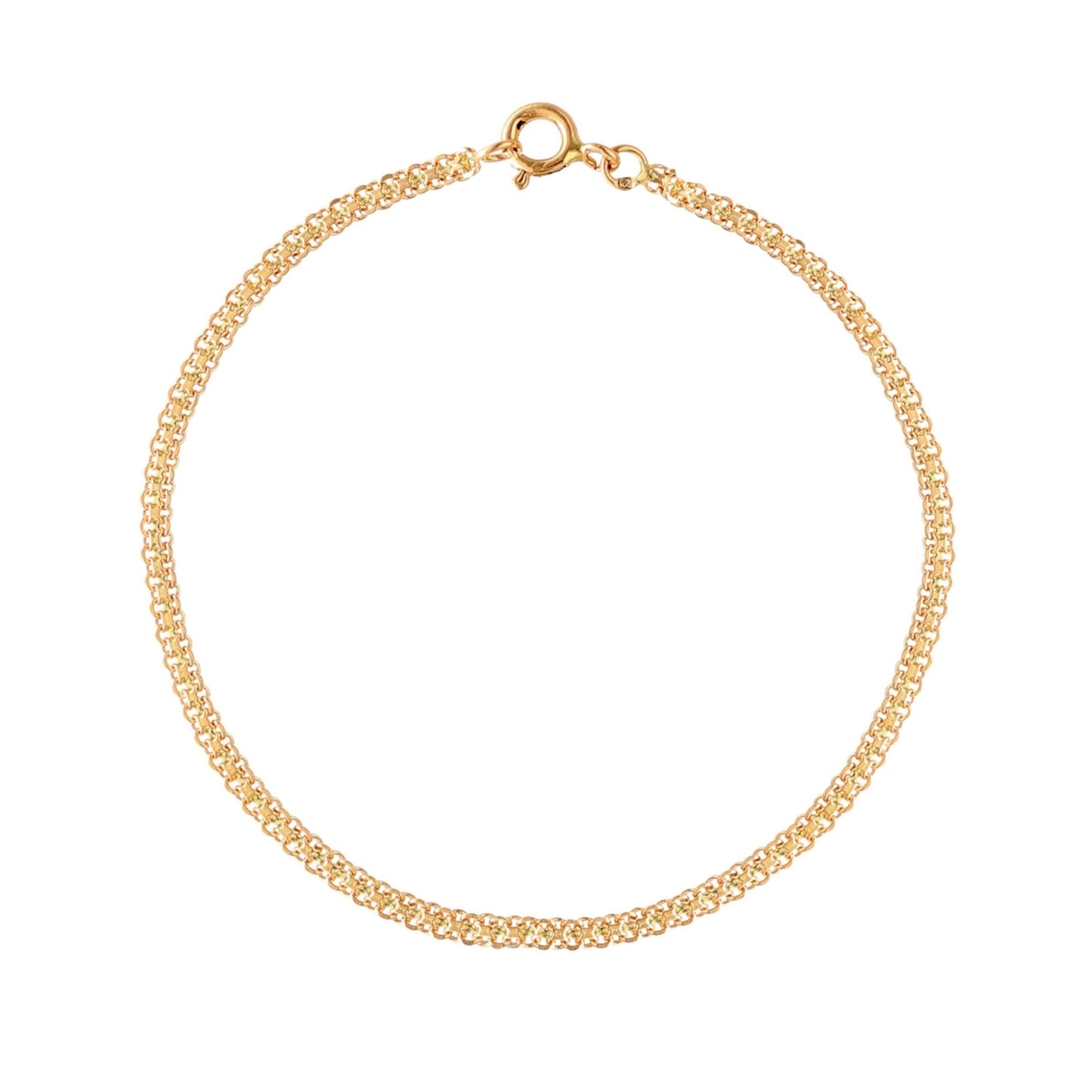 Pulseira em Ouro 19kl com Malha Batida (18cm) - Loja do Ouro