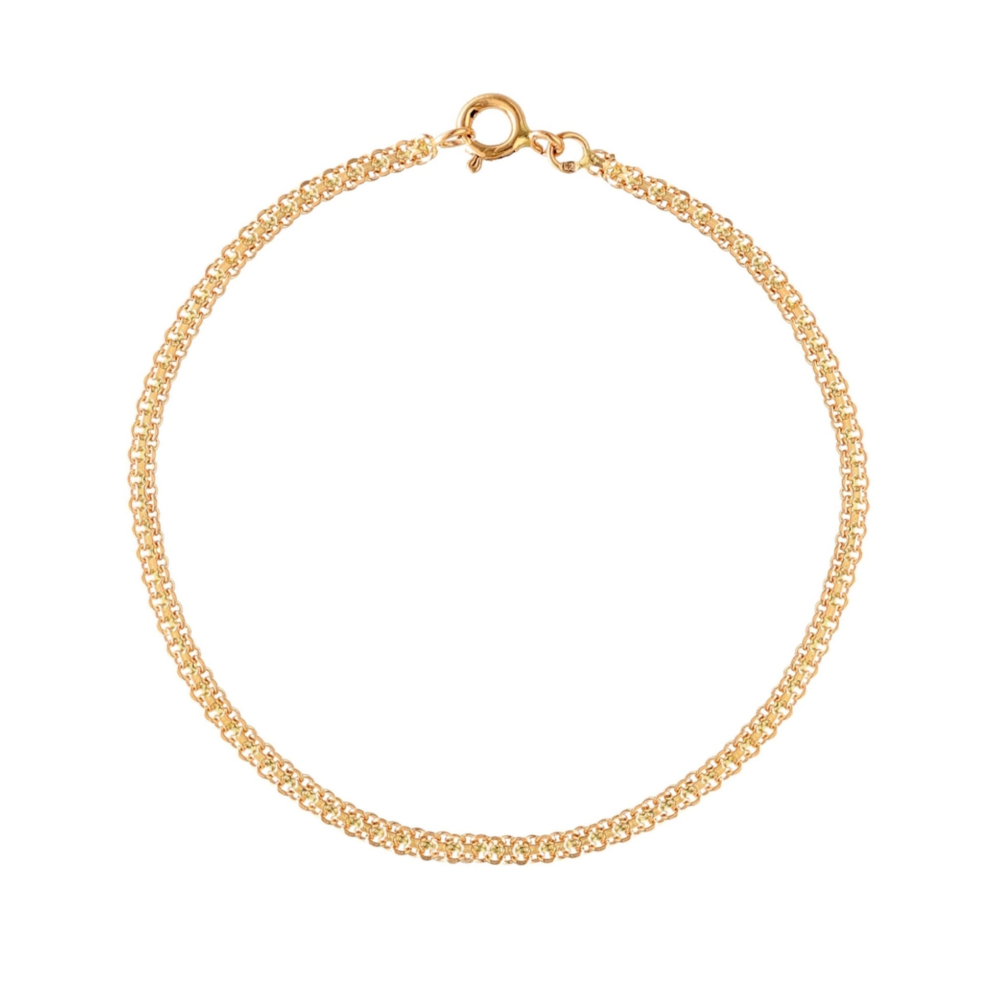 Pulseira em Ouro 19kl com Malha Batida (18cm) - Loja do Ouro