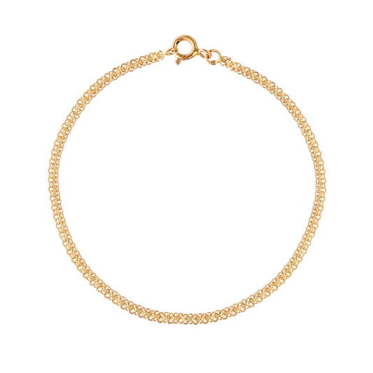 Pulseira em Ouro 19kl com Malha Batida (18cm) - Loja do Ouro