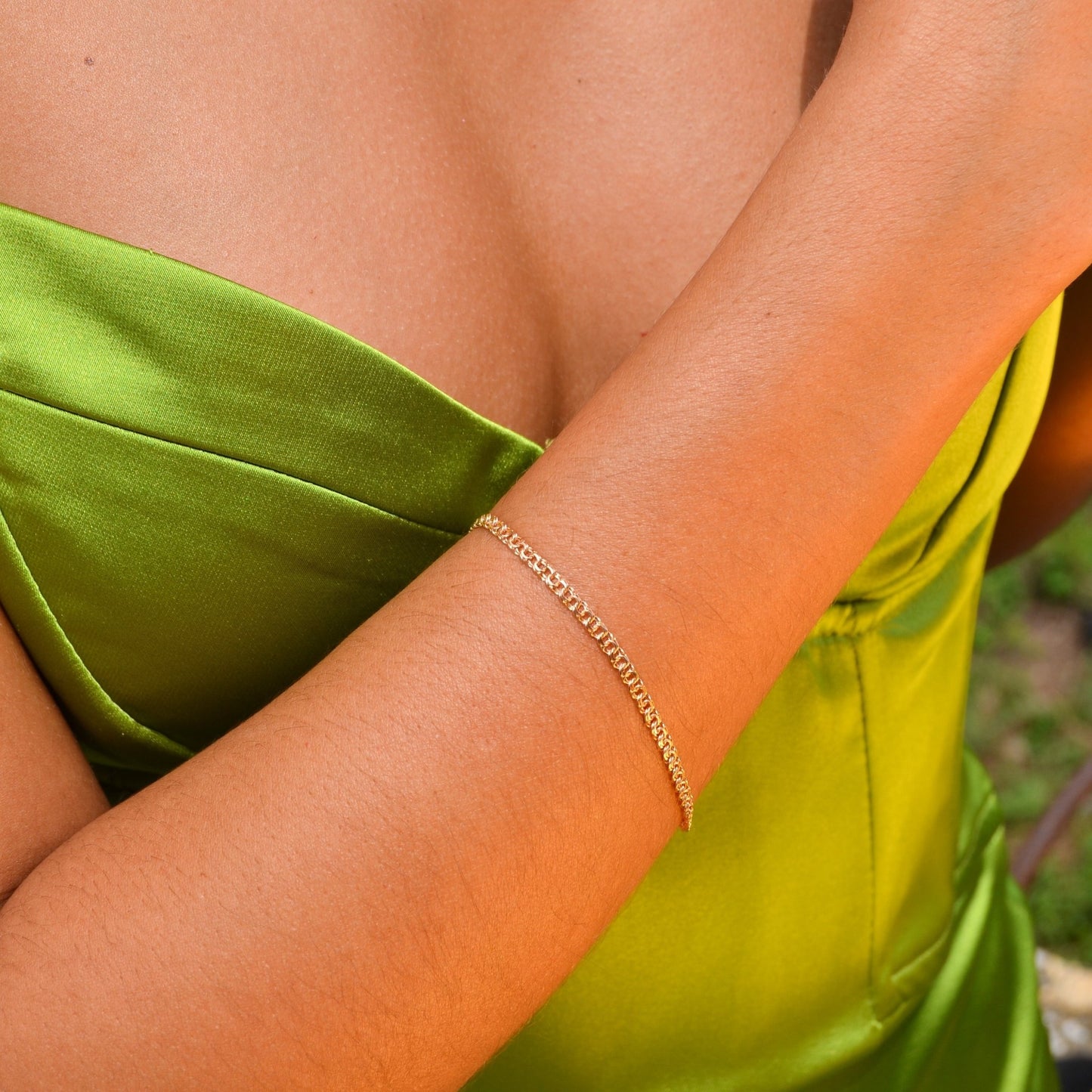 Pulseira em Ouro 19kl com Malha Batida (18cm) - Loja do Ouro