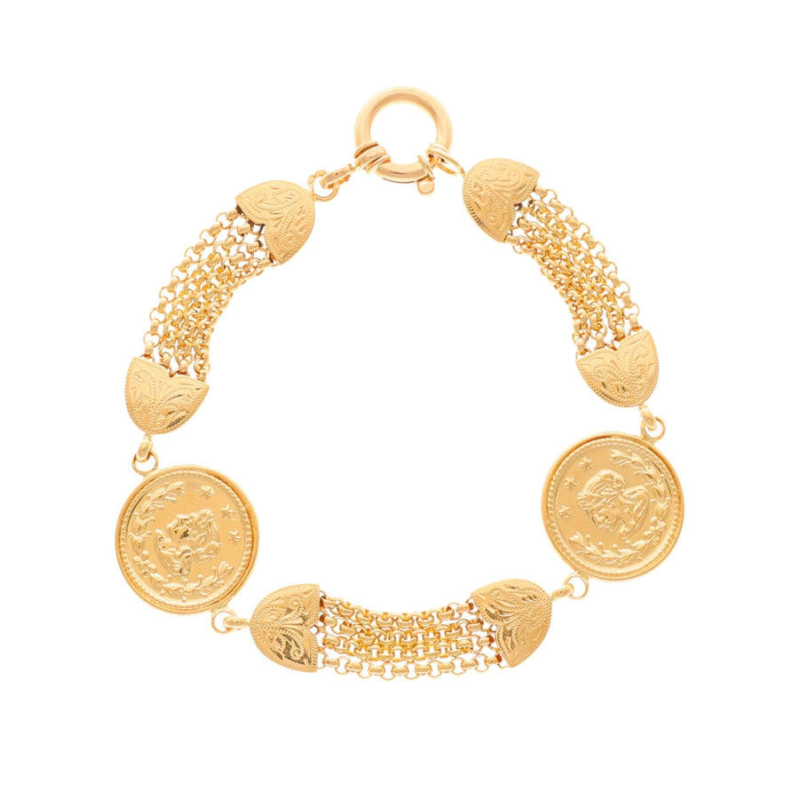 Pulsera de oro de 19kl con moneda réplica (19cm) - Gold Store Premium