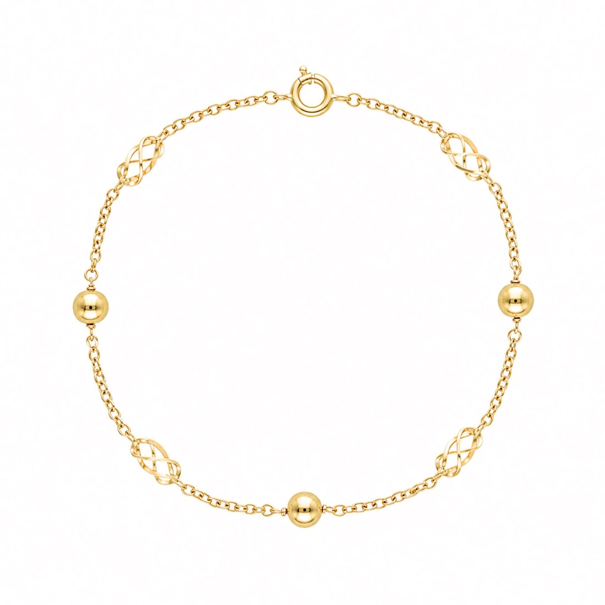 Pulseira em Ouro 19kl com Rocas e Esferas - Loja do Ouro