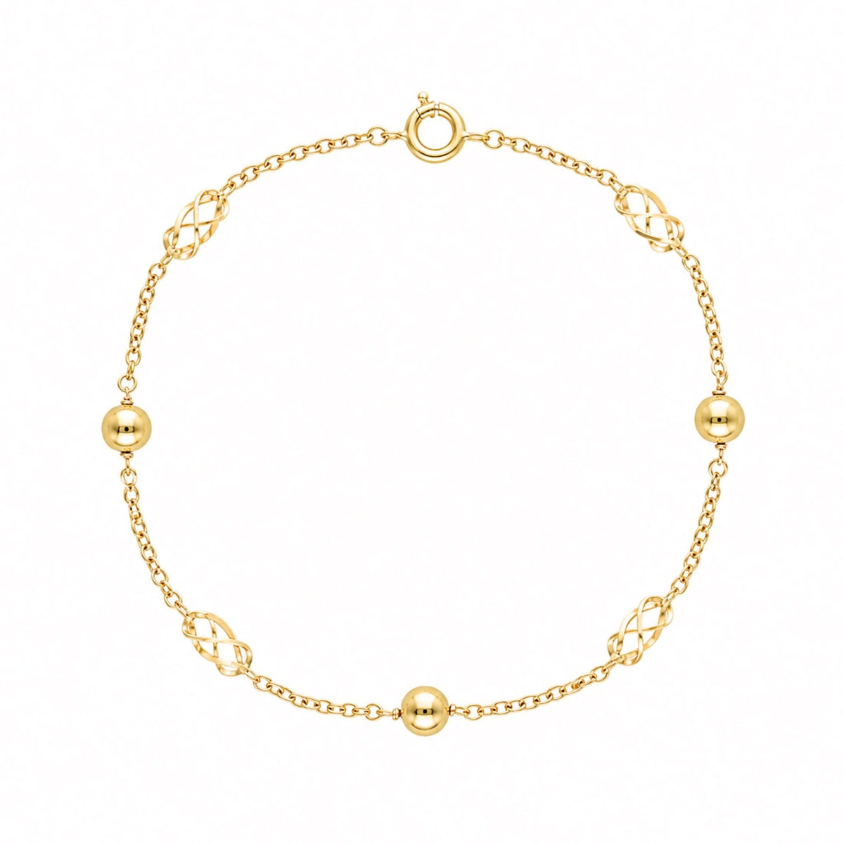 Pulseira em Ouro 19kl com Rocas e Esferas - Loja do Ouro