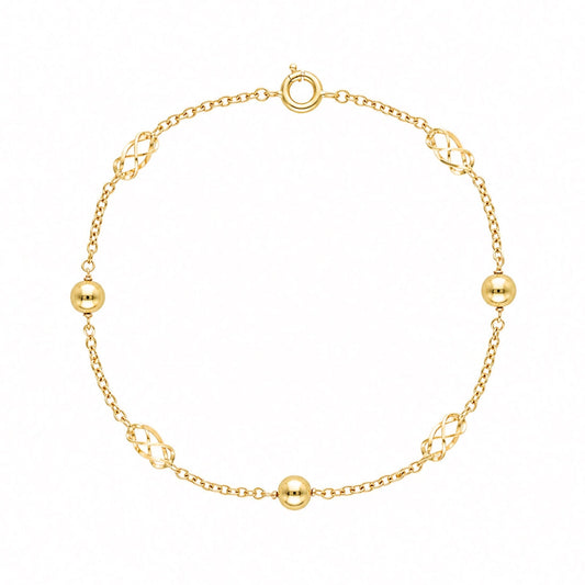 Pulseira em Ouro 19kl com Rocas e Esferas - Loja do Ouro