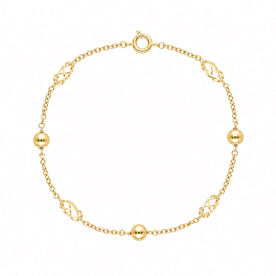 Pulseira em Ouro 19kl com Rocas e Esferas - Loja do Ouro
