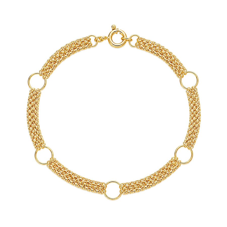 Pulseira em Ouro 19kl com Três Fiadas em Elos Portugueses (18cm) - Loja do Ouro