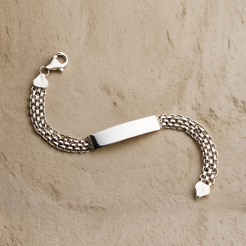 Pulsera de plata con plato (17cm) - Gold Store Premium